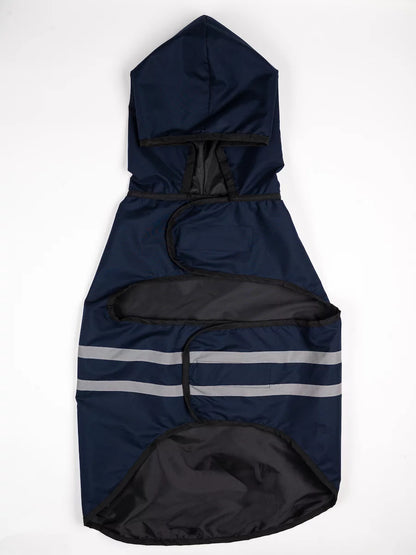 Navy Blue Reflective Raincoat Waterproof