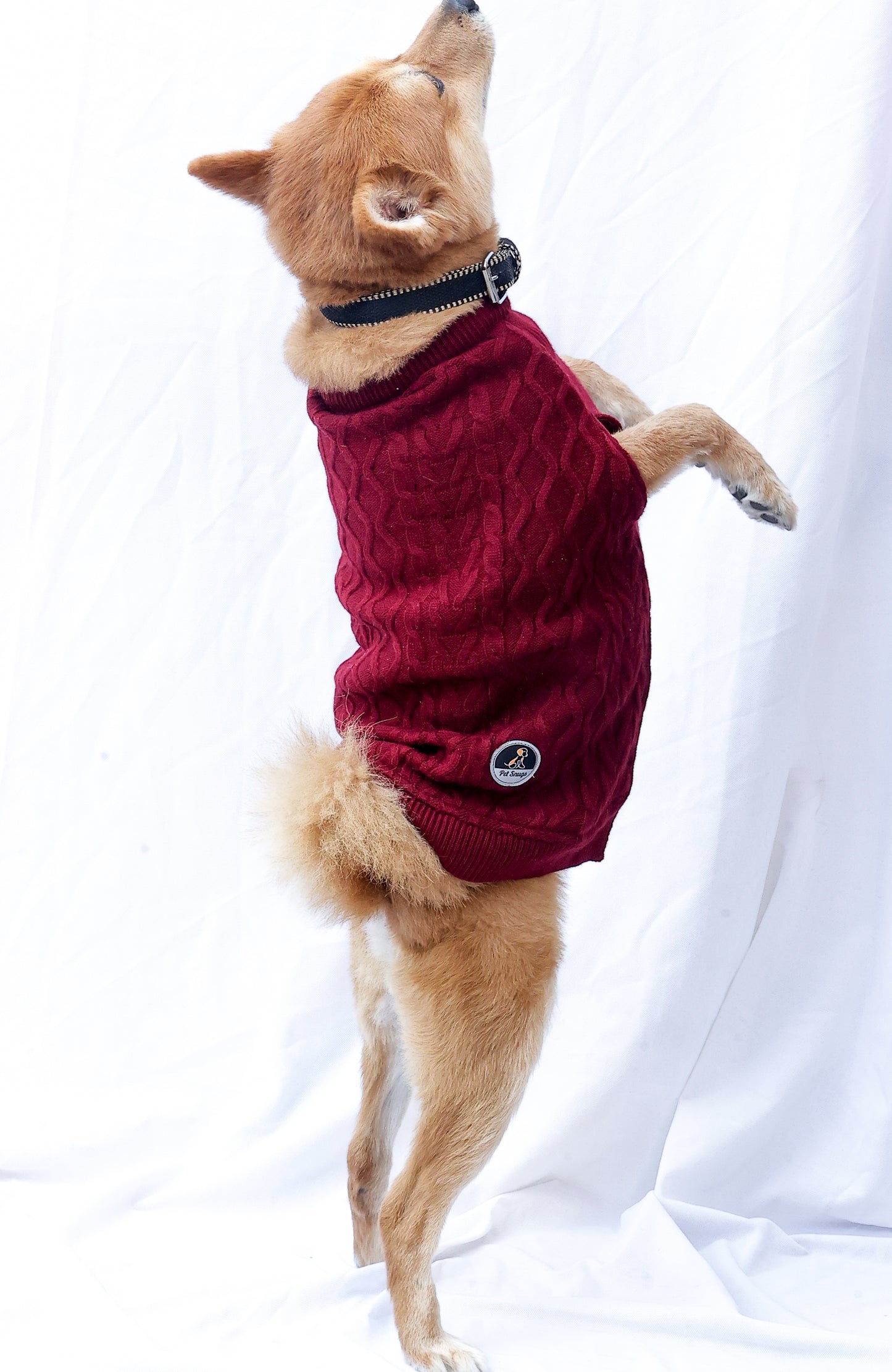 Petsnugs Maroon Cable Knit Sweater XS (12")